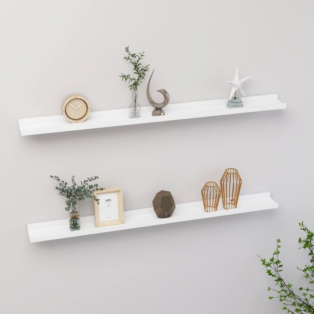 Wall Shelves 2 pcs White 39.4"x3.5"x1.2