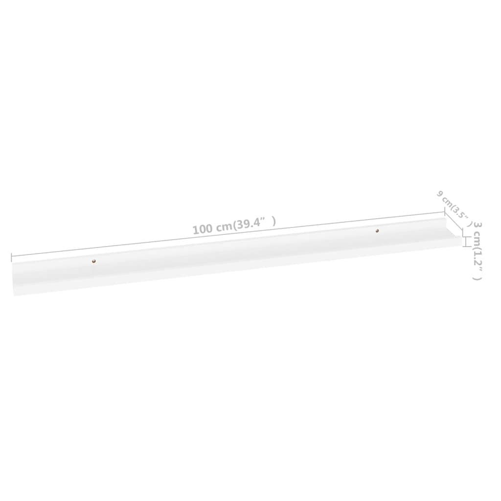 Wall Shelves 2 pcs White 39.4"x3.5"x1.2