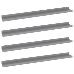 Wall Shelves 4 pcs Gray 31.5"x3.5"x1.2
