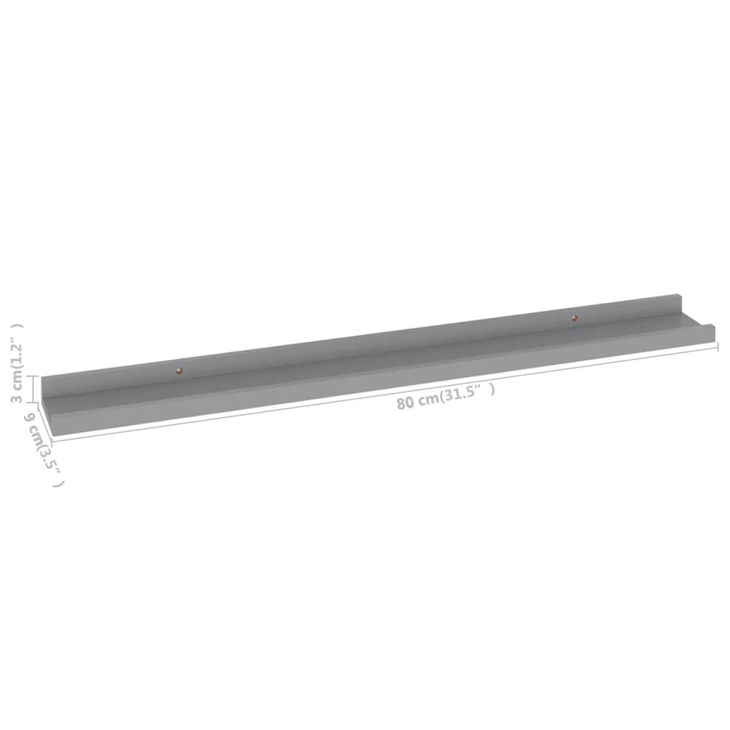 Wall Shelves 4 pcs Gray 31.5"x3.5"x1.2