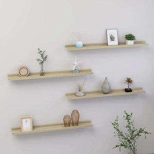 Wall Shelves 4 pcs Sonoma Oak 31.5"x3.5"x1.2