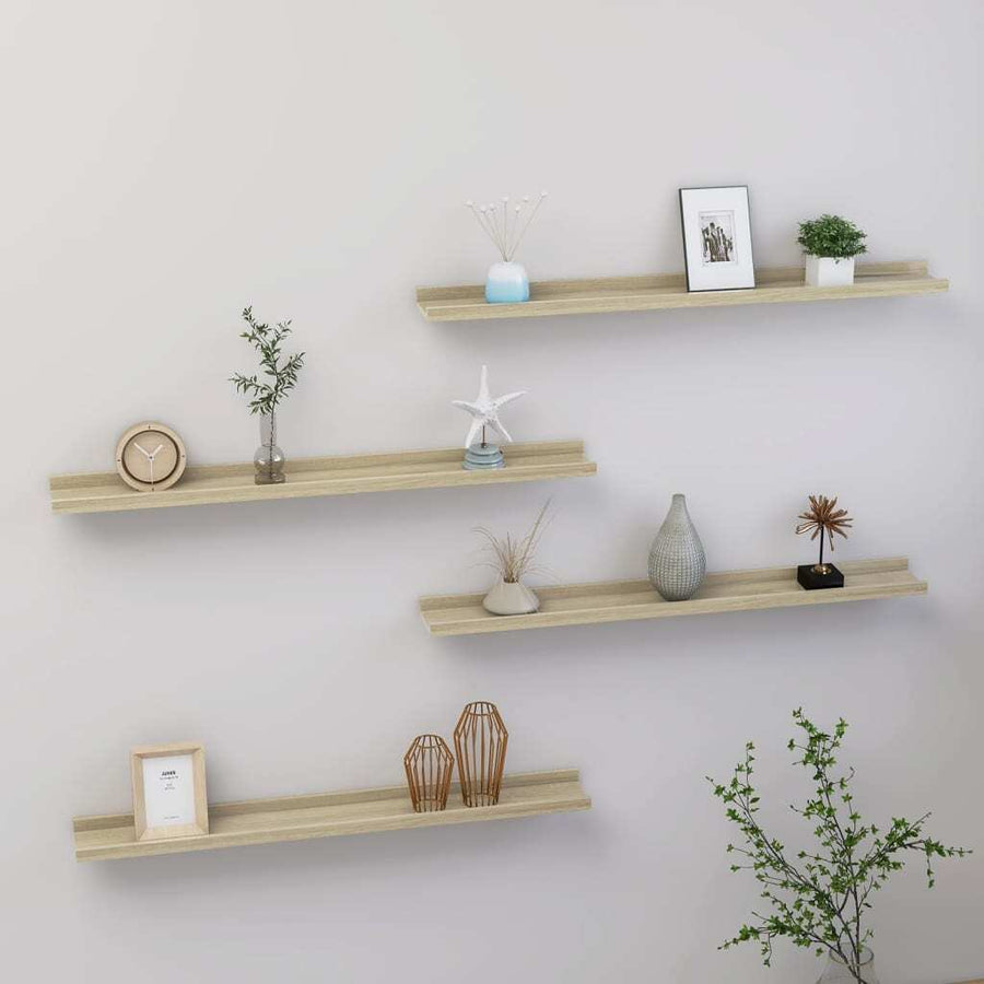 Wall Shelves 4 pcs Sonoma Oak 31.5"x3.5"x1.2