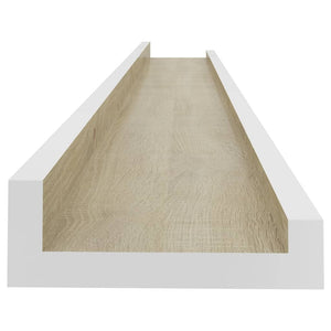 Wall Shelves 4 pcs White and Sonoma Oak 31.5"x3.5"x1.2