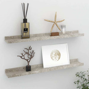 Wall Shelves 2 pcs Concrete Gray 23.6"x3.5"x1.2