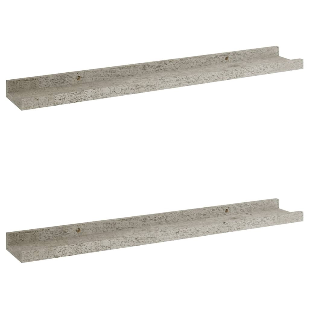 Wall Shelves 2 pcs Concrete Gray 23.6"x3.5"x1.2