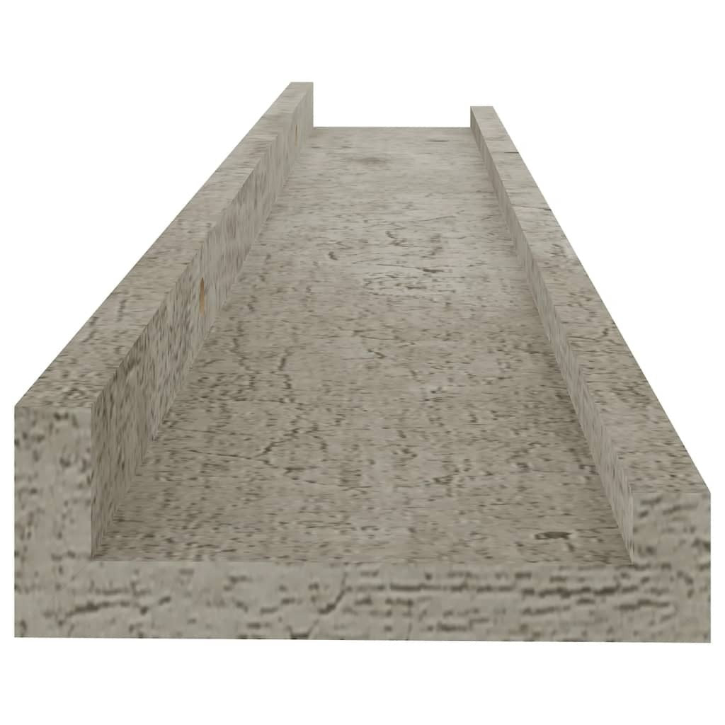 Wall Shelves 2 pcs Concrete Gray 23.6"x3.5"x1.2