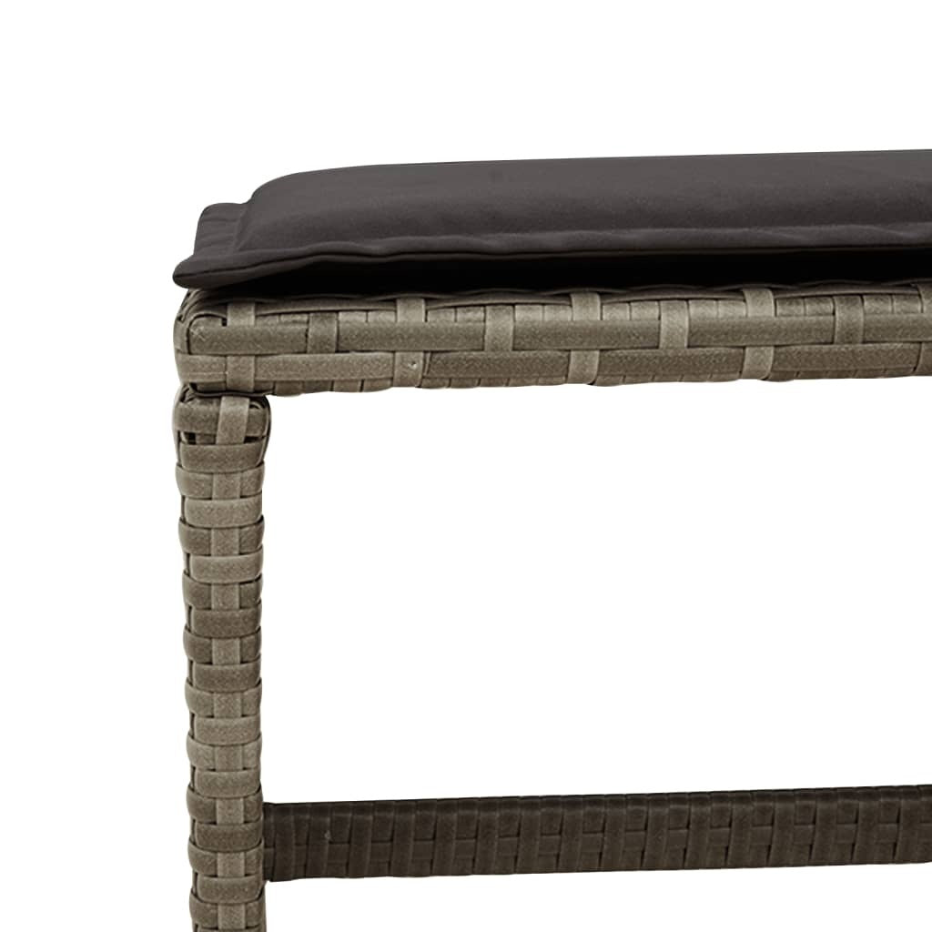11 Piece Patio Dining Set with Cushions Gray Poly Rattan