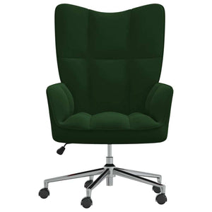 Relaxing Chair Dark Green Velvet