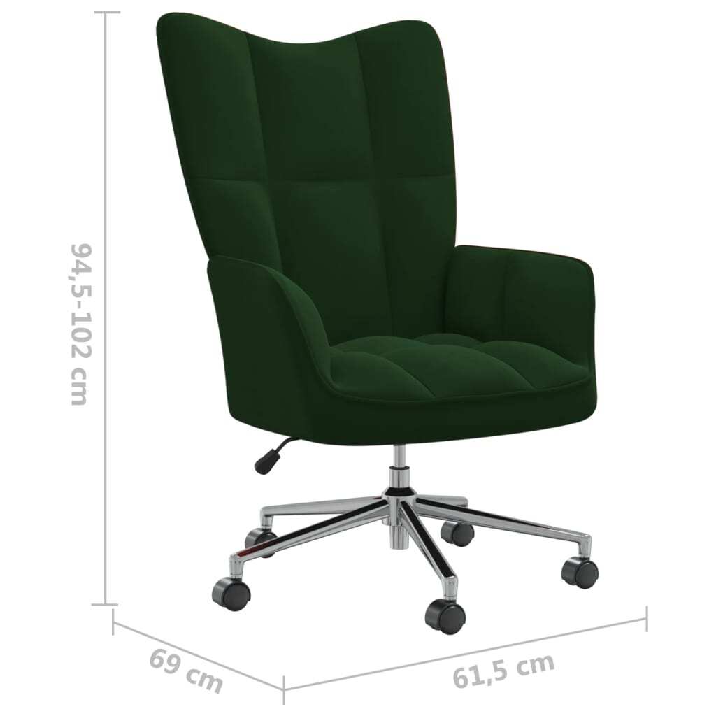 Relaxing Chair Dark Green Velvet