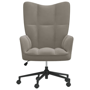 Relaxing Chair Light Gray Velvet