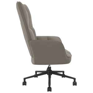 Relaxing Chair Light Gray Velvet