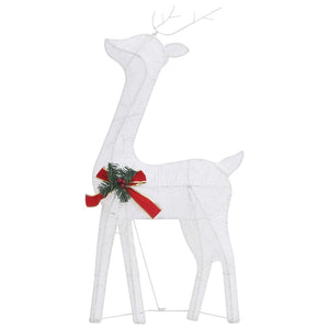 Christmas Reindeer Family 106.3"x2.8"x35.4" White Cold White Mesh
