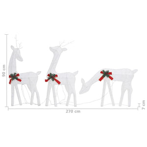 Christmas Reindeer Family 106.3"x2.8"x35.4" White Cold White Mesh