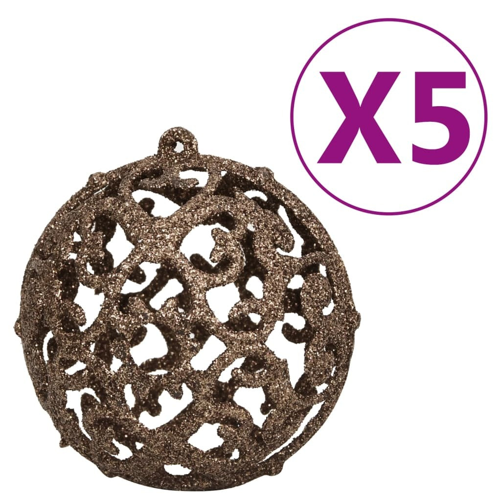 60 Piece Christmas Ball Set with Peak and 150 LEDs Rose Gold