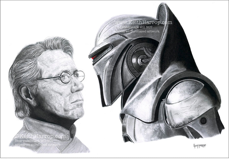 Adama & Cylon - Battlestar Galactica - Pencil Illustration - 1