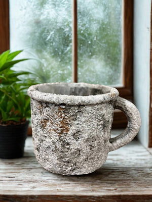 Cement Rustic Mug Planter