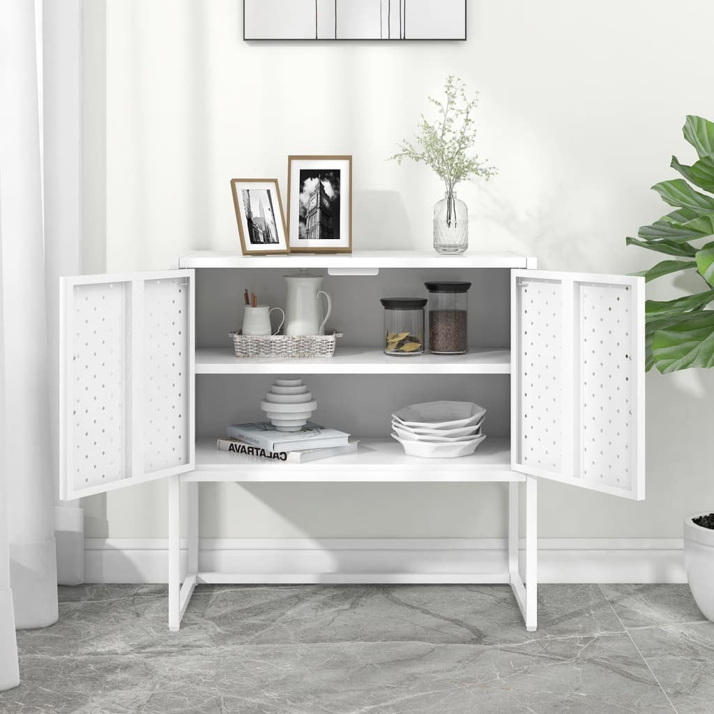 Sideboard White 29.5"x13.8"x29.5" Steel