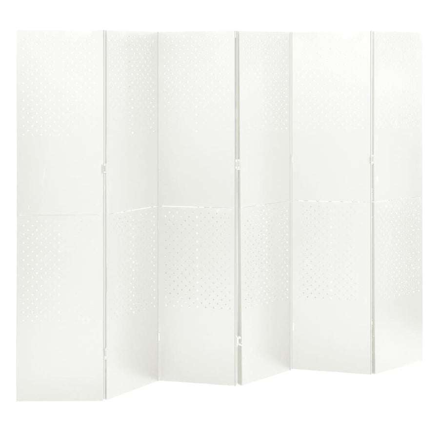 6-Panel Room Divider White 94.5"x70.9" Steel