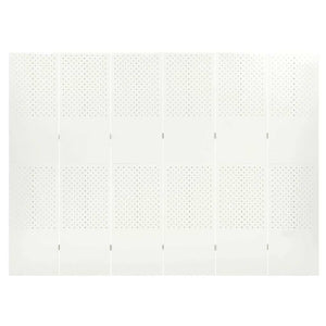 6-Panel Room Divider White 94.5"x70.9" Steel
