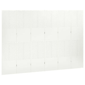 6-Panel Room Divider White 94.5"x70.9" Steel