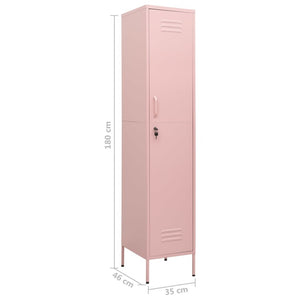 Locker Cabinet Pink 13.8"x18.1"x70.9" Steel