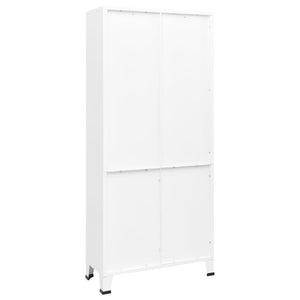 Industrial Bookshelf White 31.5"x12.6"x70.9" Steel
