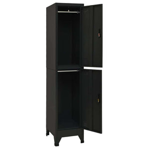 Locker Cabinet Black 15"x17.7"x70.9" Steel