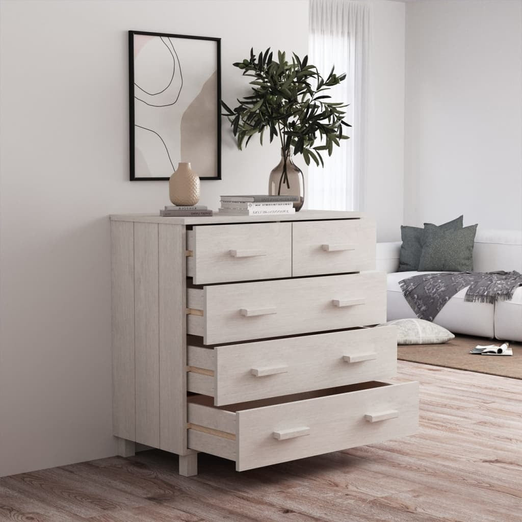 Sideboard HAMAR White 31.1"x15.7"x31.5" Solid Wood Pine
