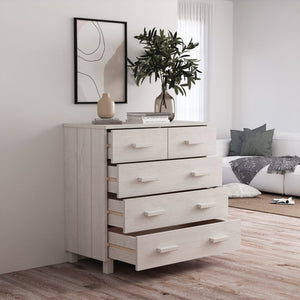 Sideboard HAMAR White 31.1"x15.7"x31.5" Solid Wood Pine