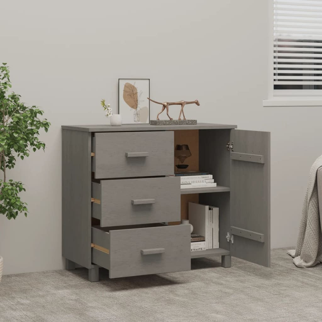 Sideboard HAMAR Light Gray 35.4"x15.7"x31.5" Solid Pinewood