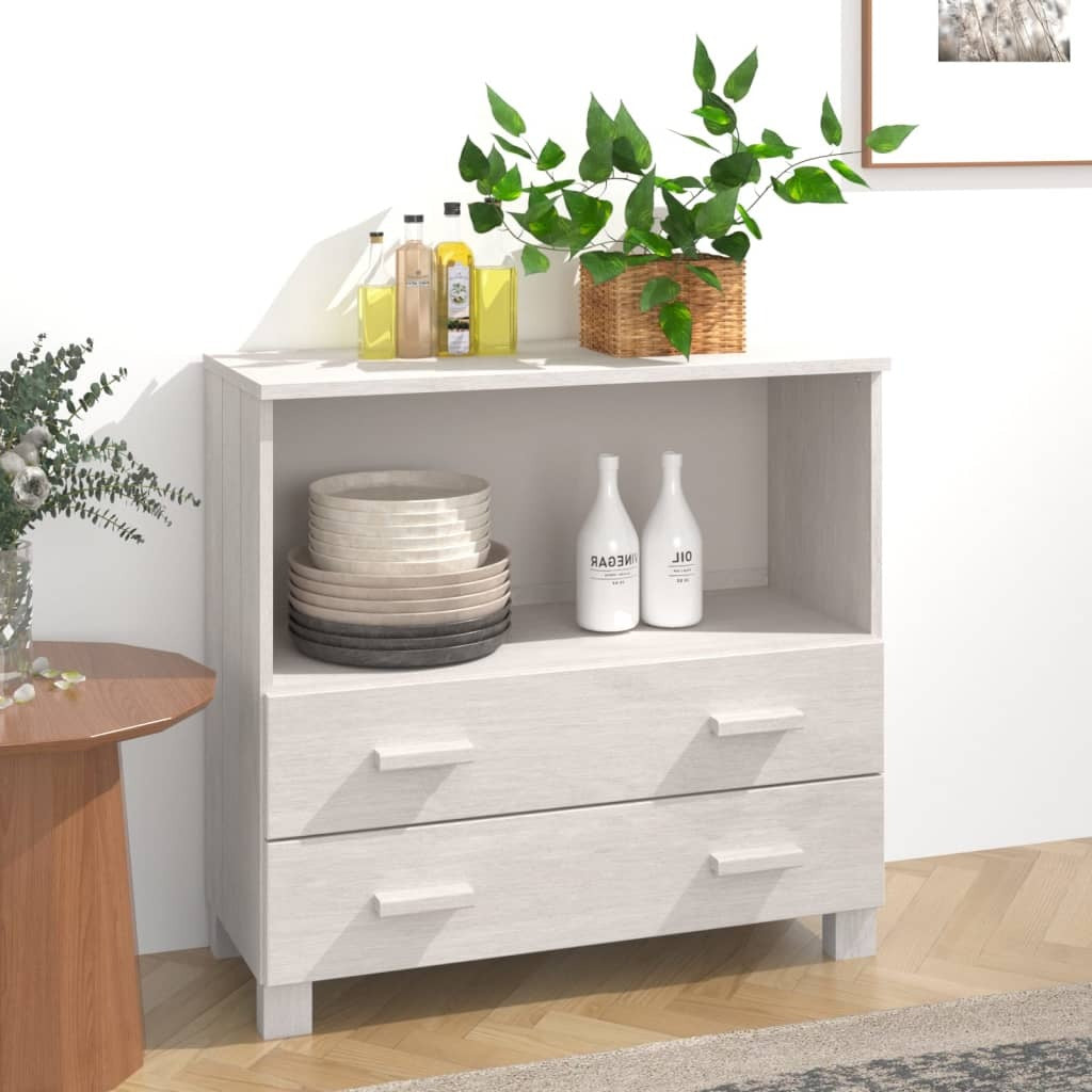 Sideboard HAMAR White 33.5"x13.8"x31.5" Solid Wood Pine