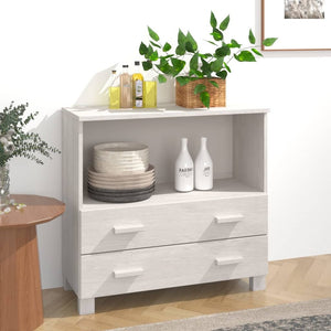 Sideboard HAMAR White 33.5"x13.8"x31.5" Solid Wood Pine