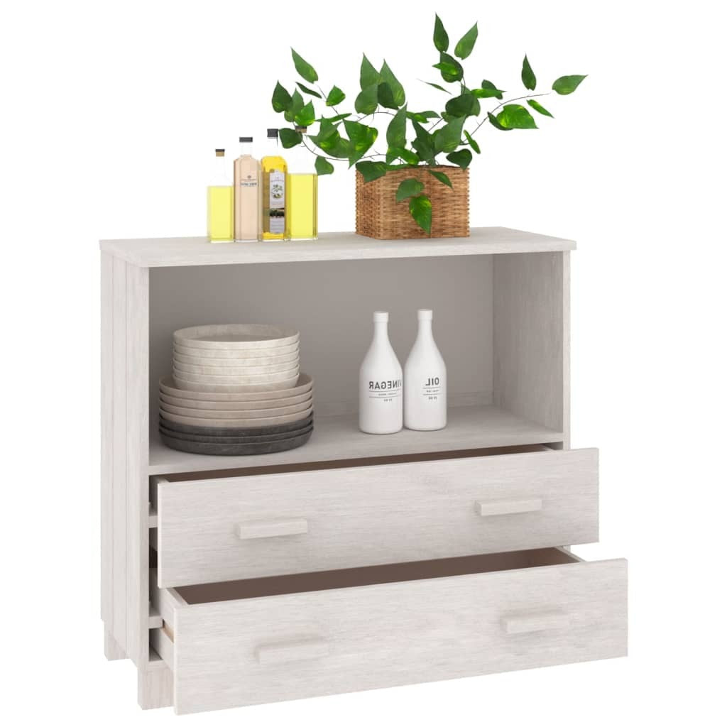 Sideboard HAMAR White 33.5"x13.8"x31.5" Solid Wood Pine