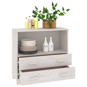Sideboard HAMAR White 33.5"x13.8"x31.5" Solid Wood Pine