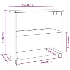 Sideboard HAMAR White 33.5"x13.8"x31.5" Solid Wood Pine