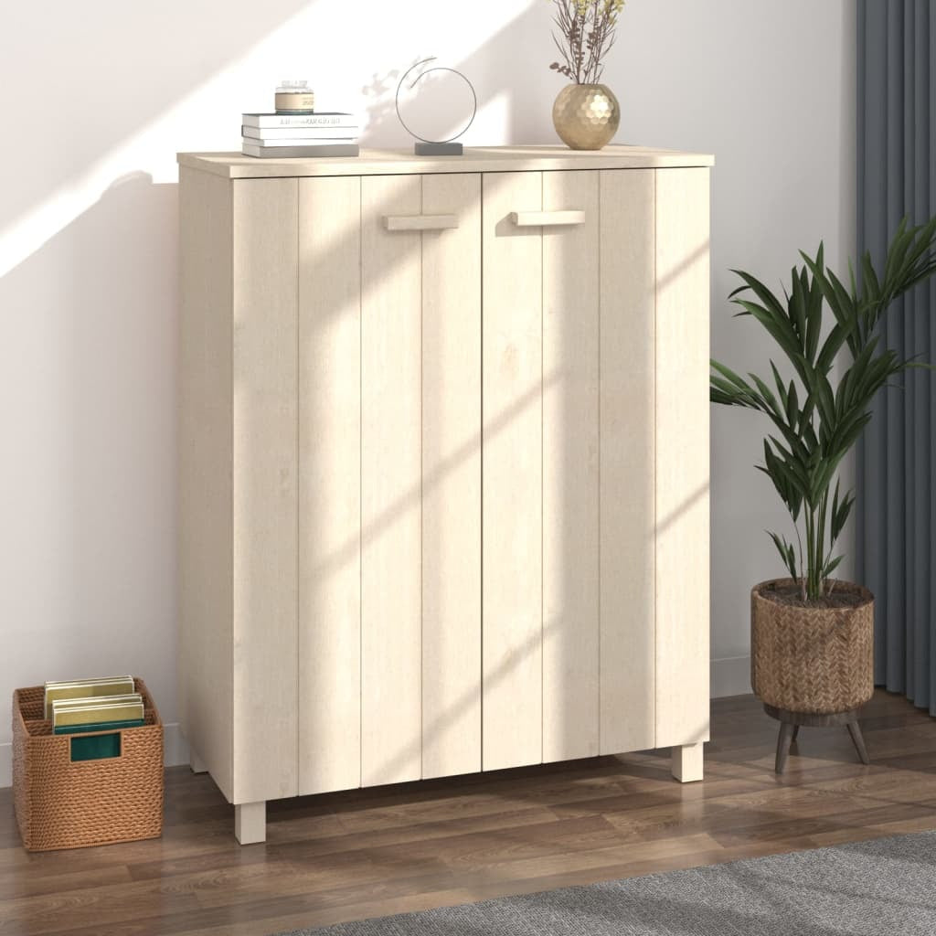 Shoe Cabinet HAMAR Honey Brown 33.5"x15.7"x42.5" Solid Wood Pine