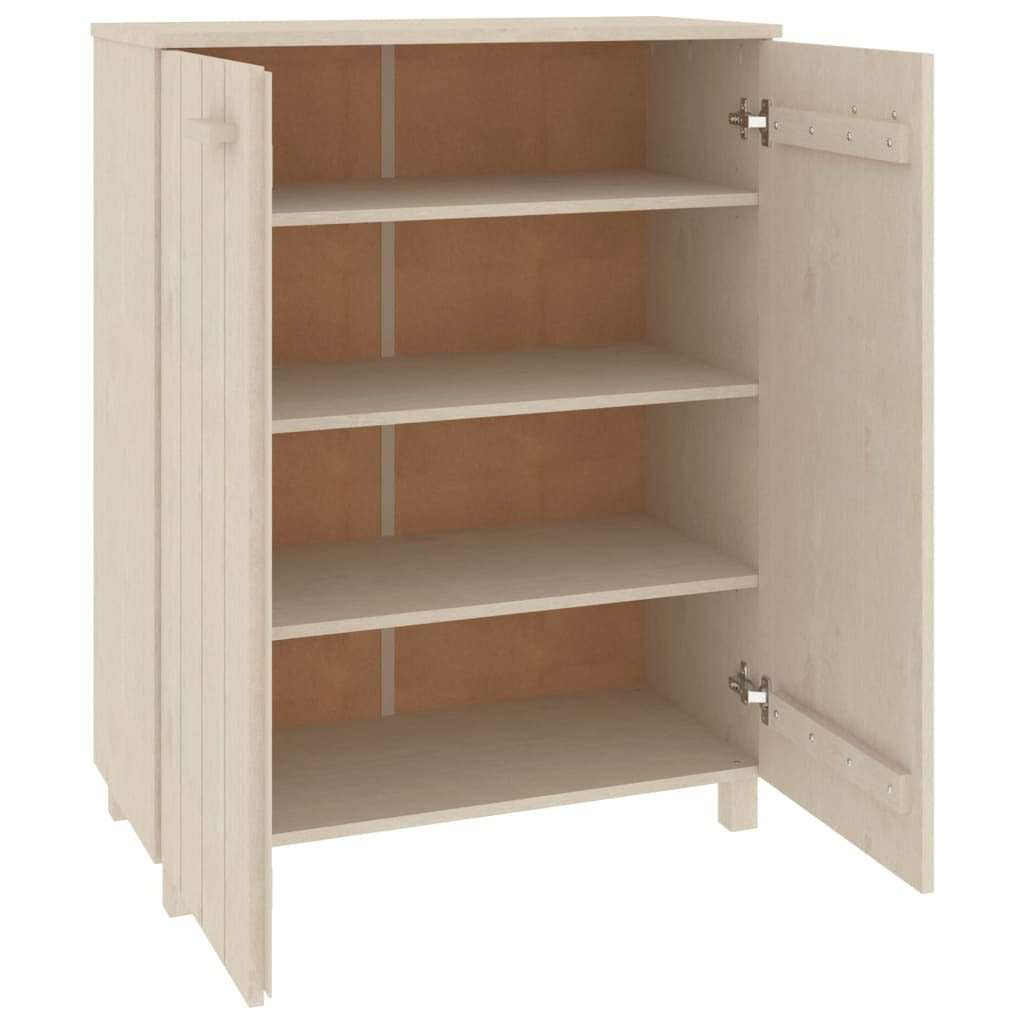 Shoe Cabinet HAMAR Honey Brown 33.5"x15.7"x42.5" Solid Wood Pine