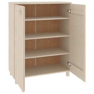 Shoe Cabinet HAMAR Honey Brown 33.5"x15.7"x42.5" Solid Wood Pine