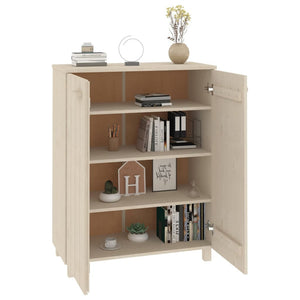Shoe Cabinet HAMAR Honey Brown 33.5"x15.7"x42.5" Solid Wood Pine