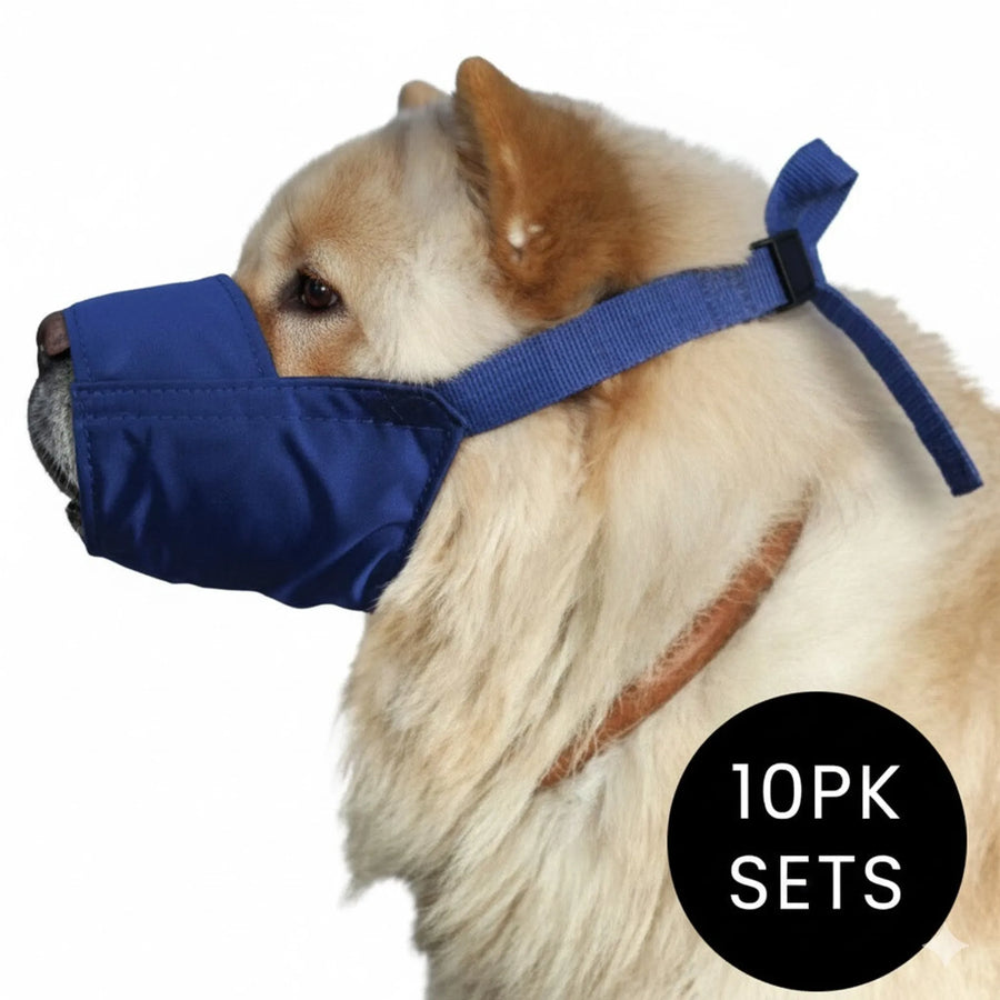 10 Pack Quick Muzzle for Short Snout Dogs Chow Muzzle - Blue SMALL 1