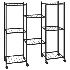 Flower Stand with Wheels 32.7"x9.8"x32.9" Black Iron