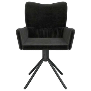 Swivel Dining Chairs 2 pcs Black Velvet