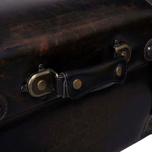 Storage Bench 43.7" Dark Brown Solid Wood Pine&Faux Leather