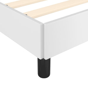 Bed Frame without Mattress White 53.9"x74.8" Full Faux Leather