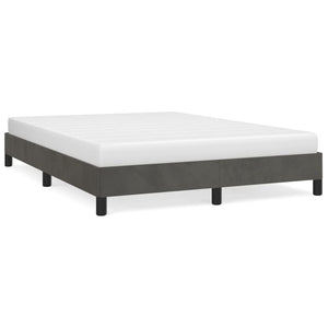 Bed Frame without Mattress Dark Gray 59.8"x79.9" Queen Velvet