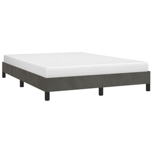 Bed Frame without Mattress Dark Gray 59.8"x79.9" Queen Velvet
