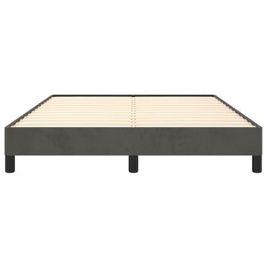 Bed Frame without Mattress Dark Gray 59.8"x79.9" Queen Velvet