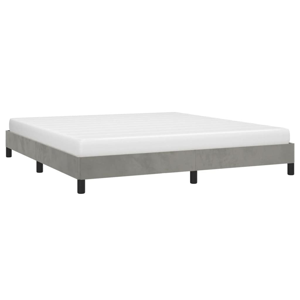 Bed Frame without Mattress Light Gray 76"x79.9" King Velvet