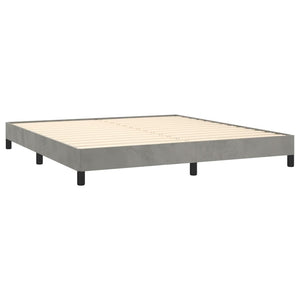 Bed Frame without Mattress Light Gray 76"x79.9" King Velvet
