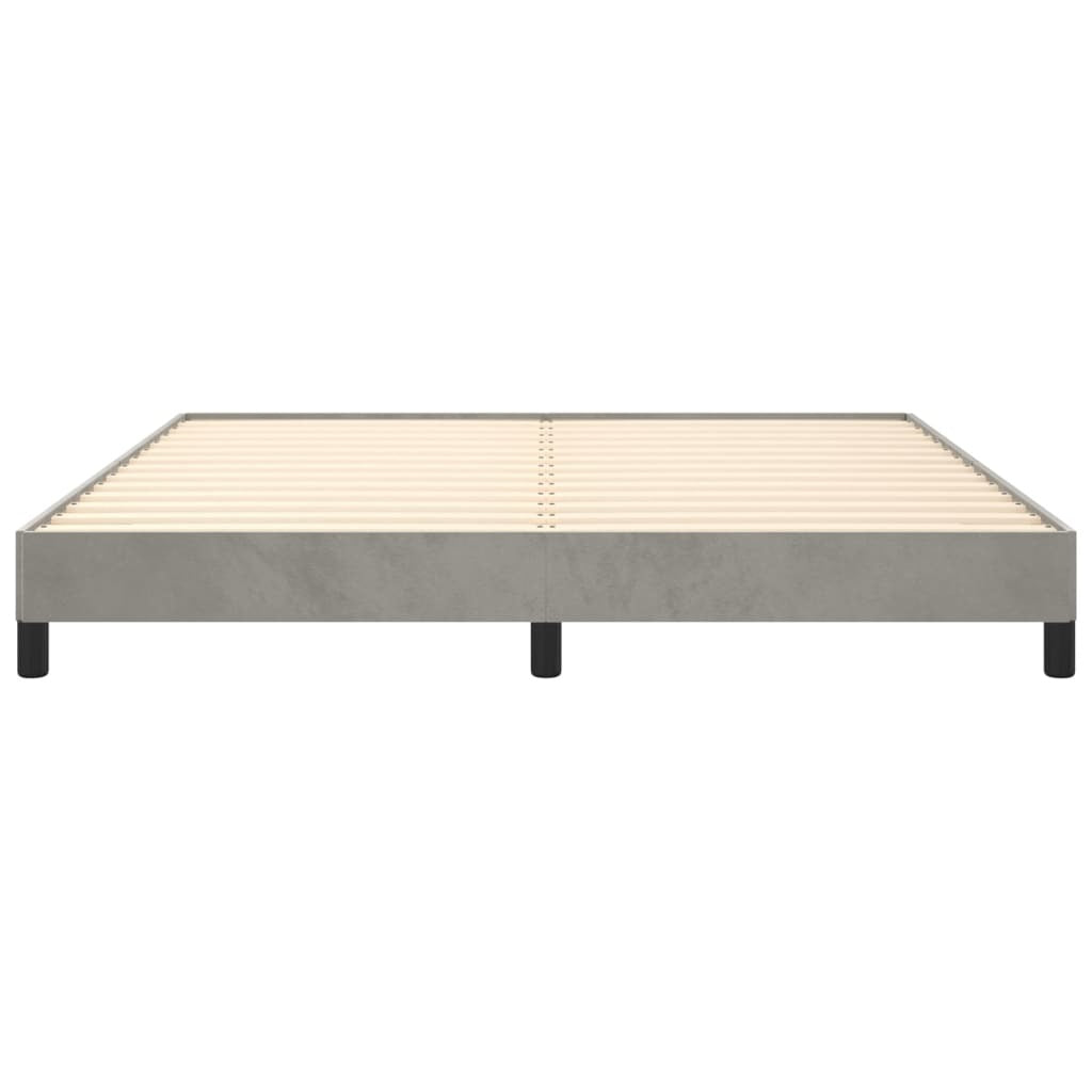 Bed Frame without Mattress Light Gray 76"x79.9" King Velvet